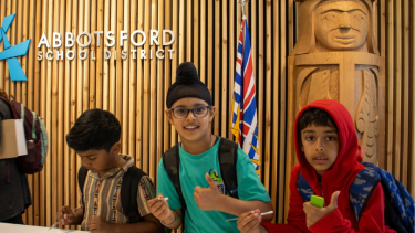 Students at Abbotsford School District Board Office
